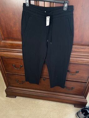 Talbots Black Cropped Drawstring Jogger Pants